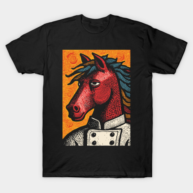 Culinary Horse Chef in Kitchen Attire Funny Art T-Shirt by TuncGK