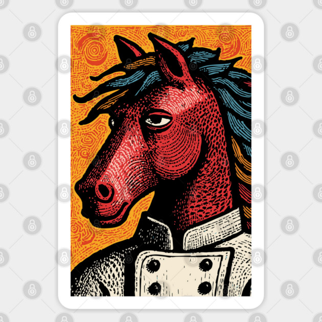 Culinary Horse Chef in Kitchen Attire Funny Art Sticker by TuncGK