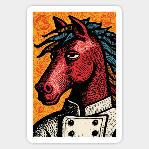 Culinary Horse Chef in Kitchen Attire Funny Art Magnet by TuncGK
