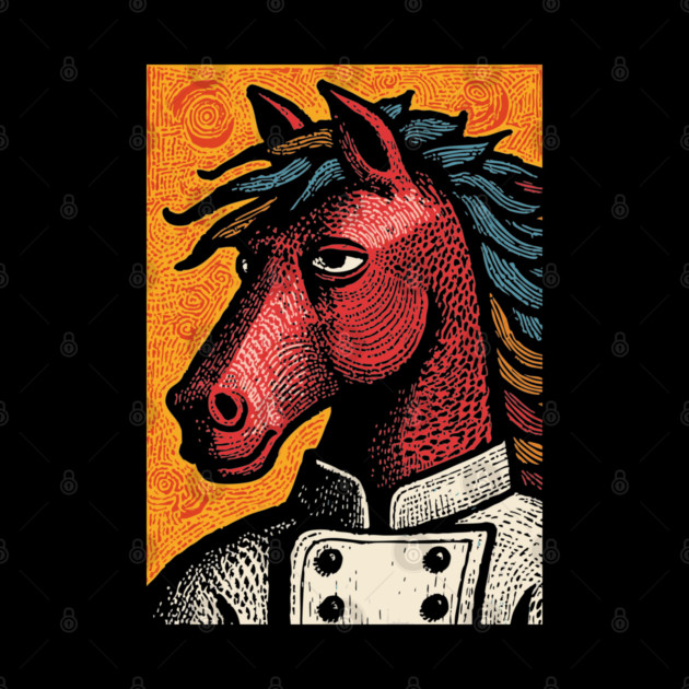 Culinary Horse Chef in Kitchen Attire Funny Art by TuncGK