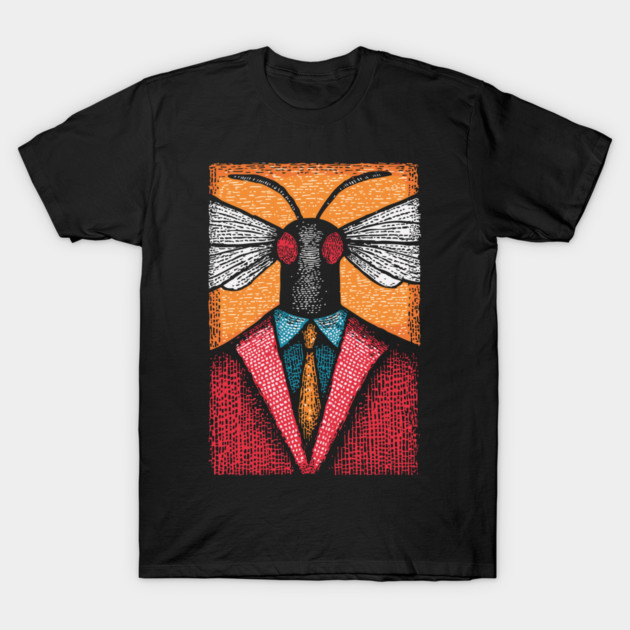 Surreal Insect-Headed Executive in Business Attire Art T-Shirt by TuncGK