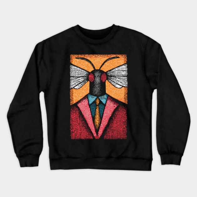 Surreal Insect-Headed Executive in Business Attire Art Crewneck Sweatshirt by TuncGK
