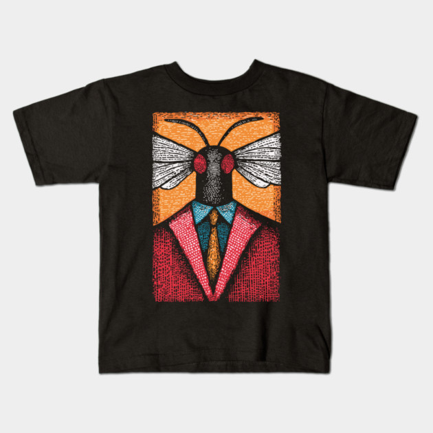 Surreal Insect-Headed Executive in Business Attire Art Kids T-Shirt by TuncGK