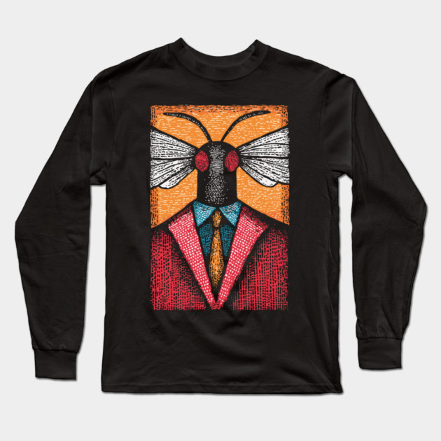 Surreal Insect-Headed Executive in Business Attire Art Long Sleeve T-Shirt by TuncGK