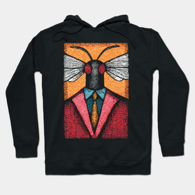 Surreal Insect-Headed Executive in Business Attire Art Hoodie by TuncGK