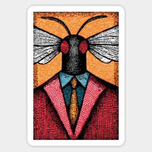 Surreal Insect-Headed Executive in Business Attire Art Magnet