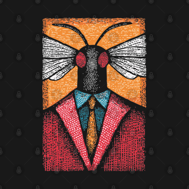 Surreal Insect-Headed Executive in Business Attire Art by TuncGK