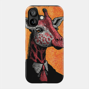 Majestic Giraffe in Business Attire Surreal Art Phone Case