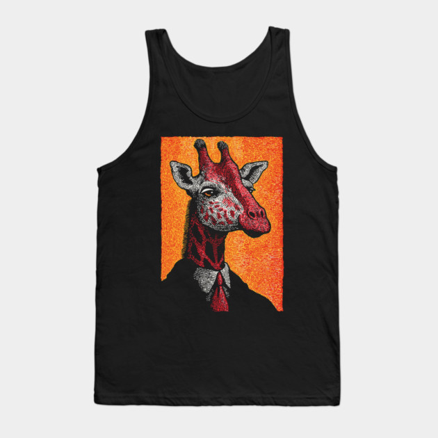 Majestic Giraffe in Business Attire Surreal Art Tank Top by TuncGK