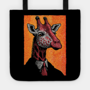 Majestic Giraffe in Business Attire Surreal Art Tote