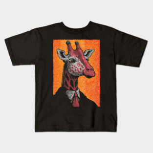 Majestic Giraffe in Business Attire Surreal Art Kids T-Shirt