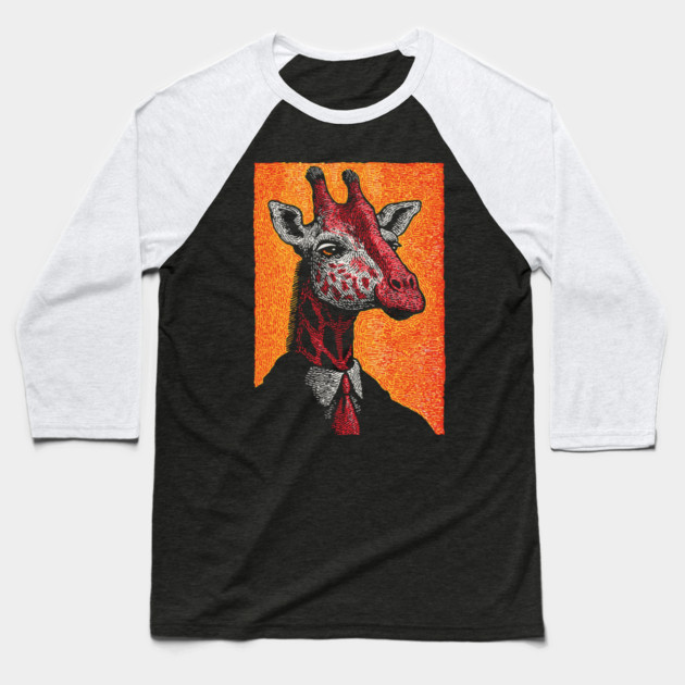 Majestic Giraffe in Business Attire Surreal Art Baseball T-Shirt by TuncGK