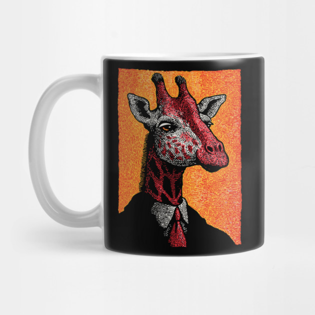 Majestic Giraffe in Business Attire Surreal Art by TuncGK