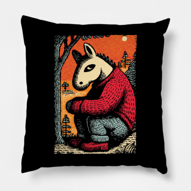Humorous Gopnik Horse Slav Squatting Art Design Pillow by TuncGK