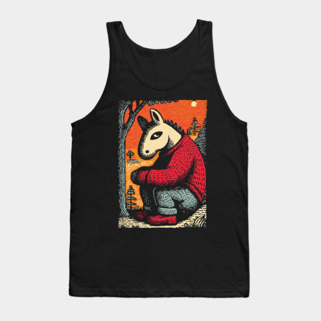 Humorous Gopnik Horse Slav Squatting Art Design Tank Top by TuncGK