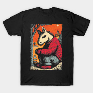 Humorous Gopnik Horse Slav Squatting Art Design T-Shirt