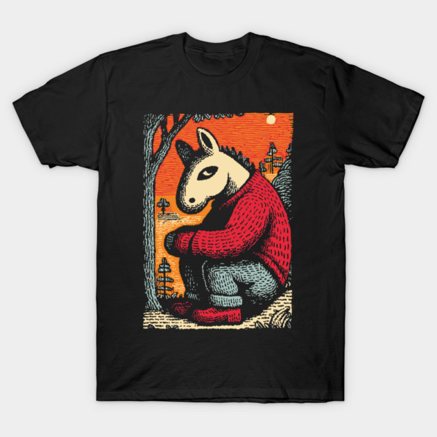 Humorous Gopnik Horse Slav Squatting Art Design T-Shirt by TuncGK