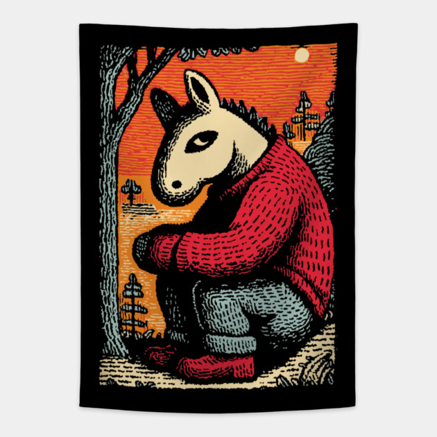 Humorous Gopnik Horse Slav Squatting Art Design Tapestry by TuncGK