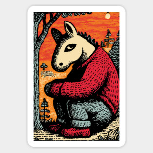 Humorous Gopnik Horse Slav Squatting Art Design Magnet