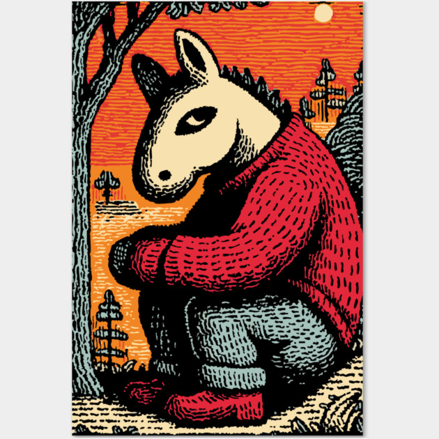 Humorous Gopnik Horse Slav Squatting Art Design Wall Art by TuncGK