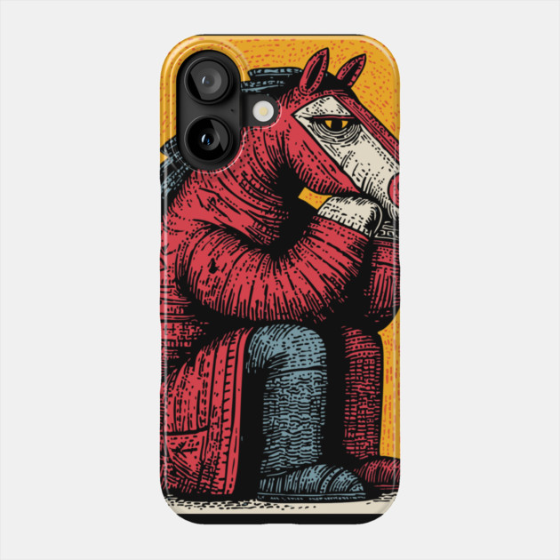 Melancholic Horse Sitting Alone Emotional Art Phone Case by TuncGK
