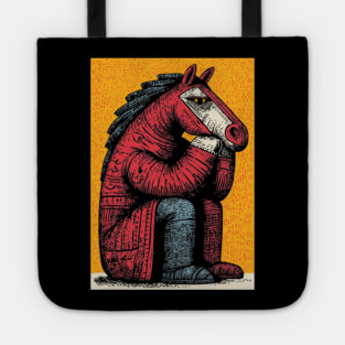 Melancholic Horse Sitting Alone Emotional Art Tote