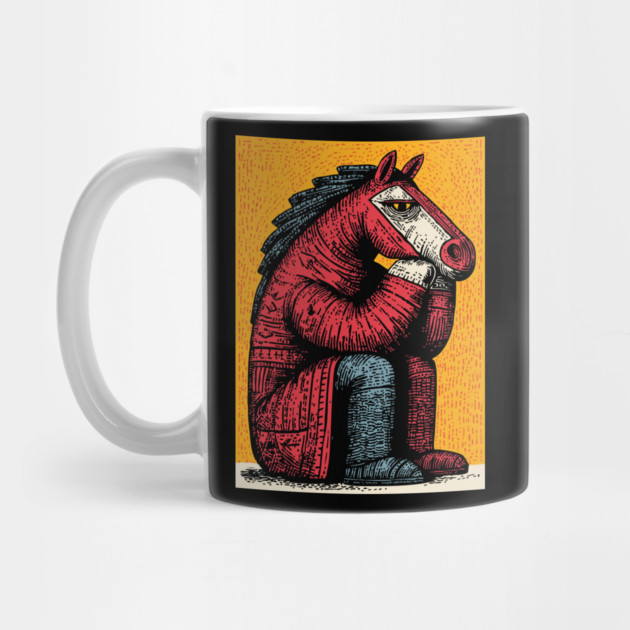 Melancholic Horse Sitting Alone Emotional Art by TuncGK