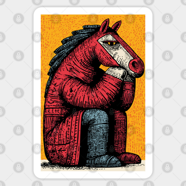 Melancholic Horse Sitting Alone Emotional Art Sticker by TuncGK