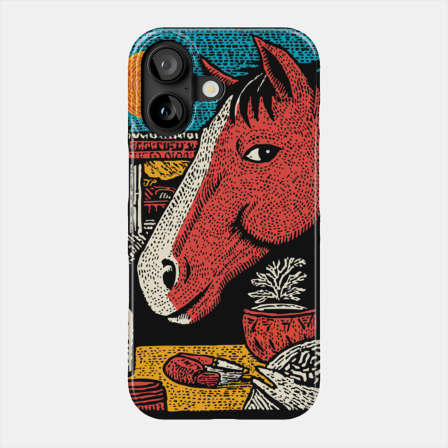 Wanderluster Horse Traveling the World Art Design Phone Case by TuncGK