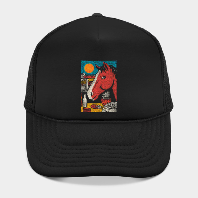 Wanderluster Horse Traveling the World Art Design by TuncGK