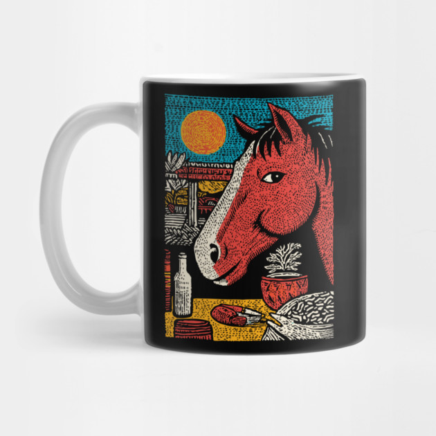 Wanderluster Horse Traveling the World Art Design by TuncGK