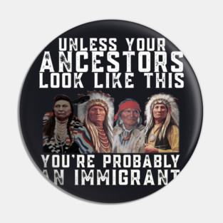 Unless Your Ancestors Look Like This You are Probably An Immigrant Pin