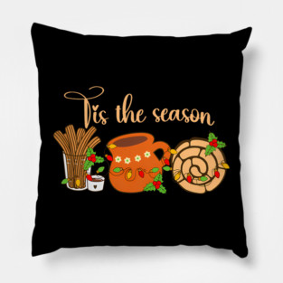 Tis The Season Mexican Christmas Cafecito Pan Dulce Concha Pillow