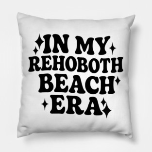 Rehoboth Beach Era (black font) Pillow