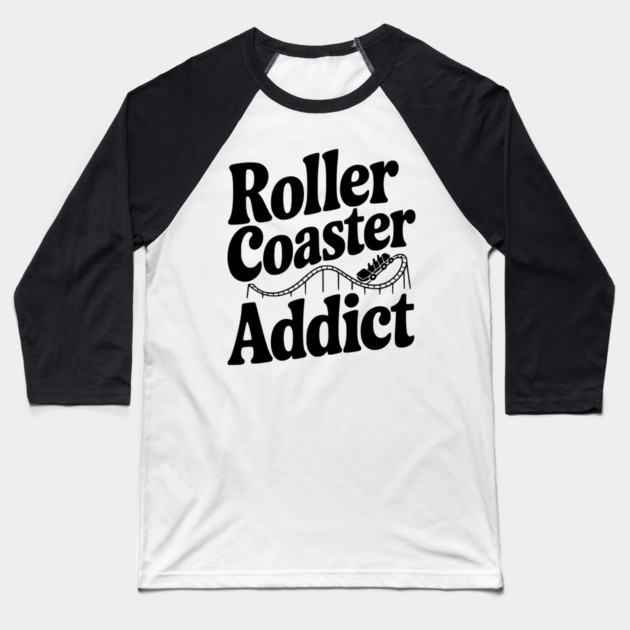 Roller Coaster Addict Baseball T-Shirt by Frank Ring