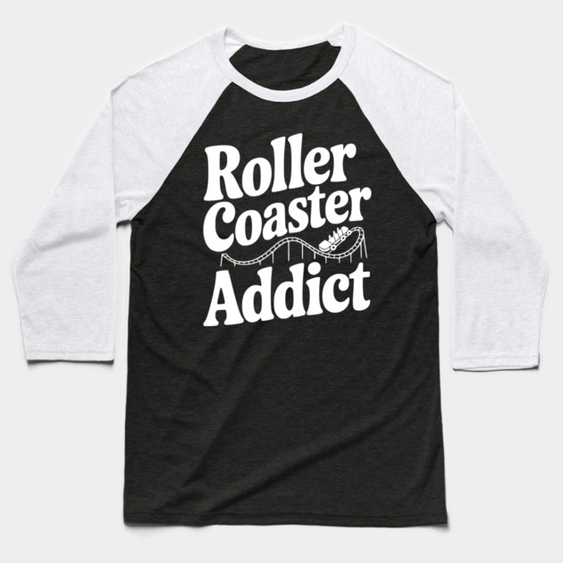 Roller Coaster Addict Baseball T-Shirt by Frank Ring