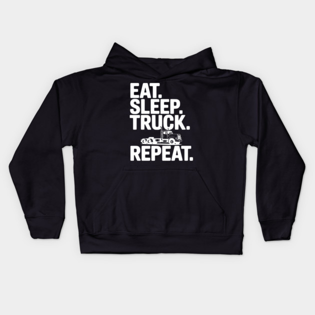 Eat. Sleep. Truck. Repeat. Kids Hoodie by Frank Ring