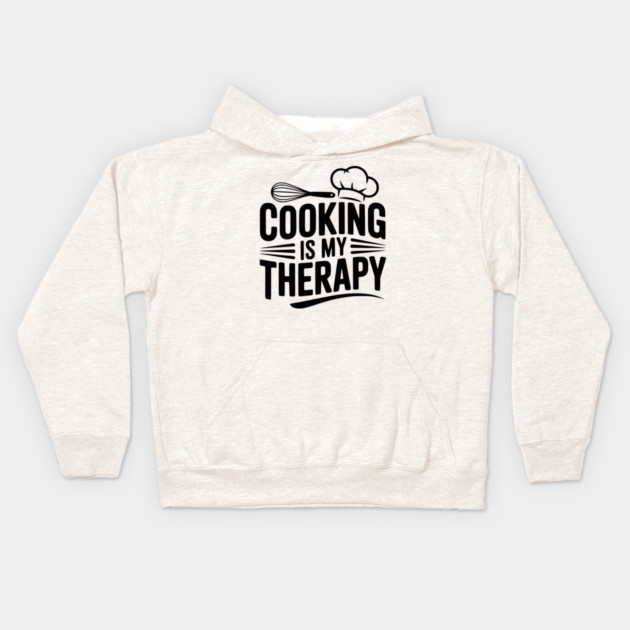 Cooking is My Therapy Kids Hoodie by Frank Ring