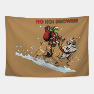 Ho Ho! Browns Grinch Cleveland Browns Christmas Gifts Tapestry