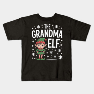 Funny The Grandma Elf Christmas Kids T-Shirt