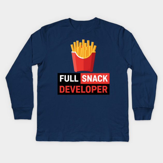 Fries - Full Snack Developer Kids Long Sleeve T-Shirt by enrynz