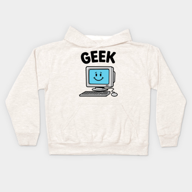 Smiling Geek Kids Hoodie by enrynz