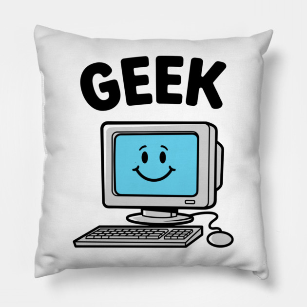 Smiling Geek Pillow by enrynz