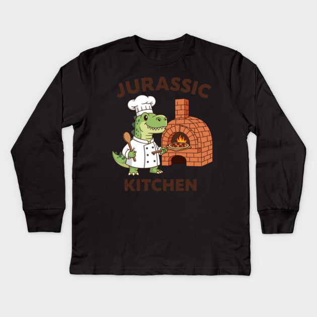 Jurassic Kitchen Kids Long Sleeve T-Shirt by enrynz