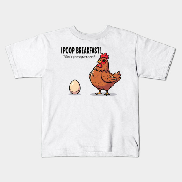 Poop Breakfast Kids T-Shirt by enrynz