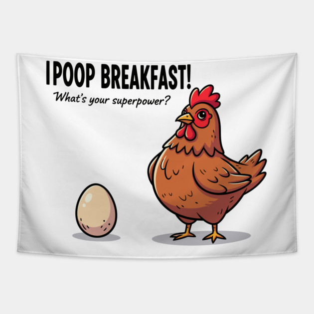Poop Breakfast Tapestry by enrynz