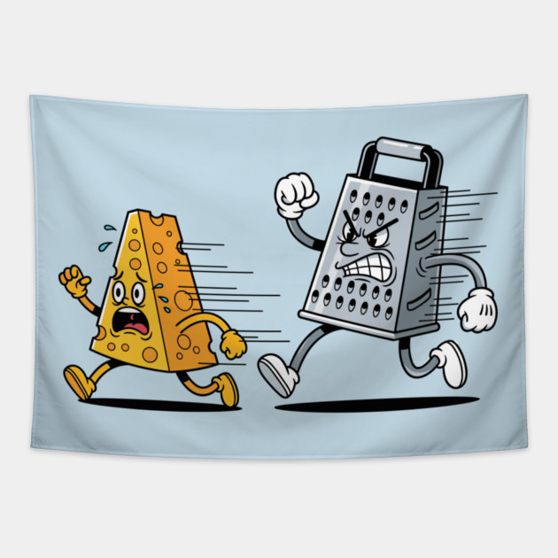 Cheesy Chase Tapestry by enrynz