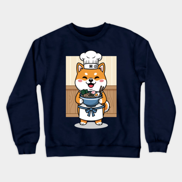 Delightful Shiba Chef Ramen Crewneck Sweatshirt by enrynz
