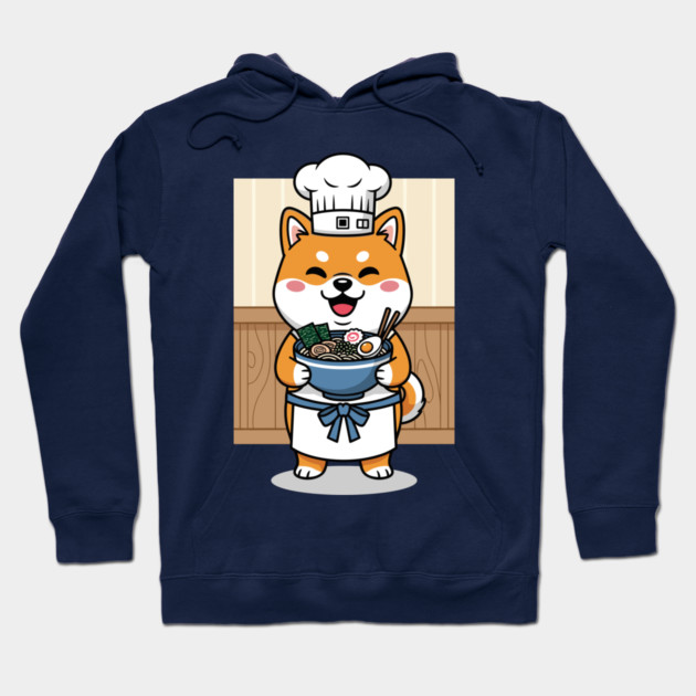 Delightful Shiba Chef Ramen Hoodie by enrynz