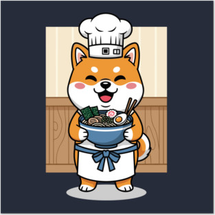Delightful Shiba Chef Ramen Posters and Art
